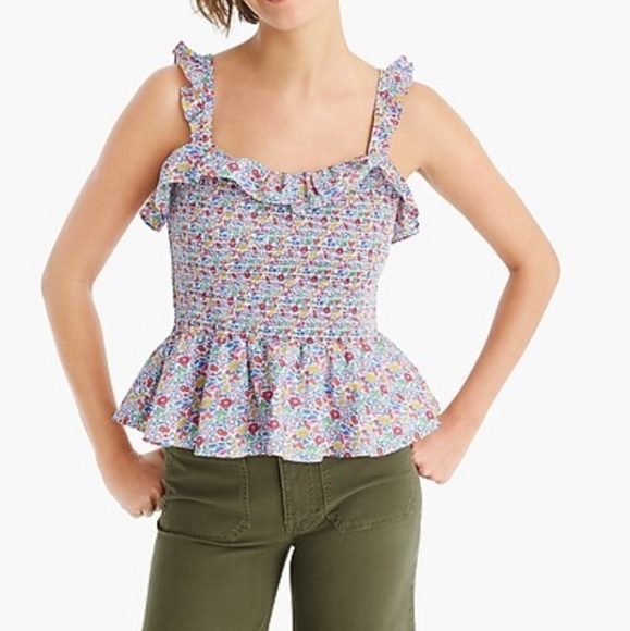 J. Crew Tops - J. Crew Liberty Favourite Flowers Smocked Ruffle